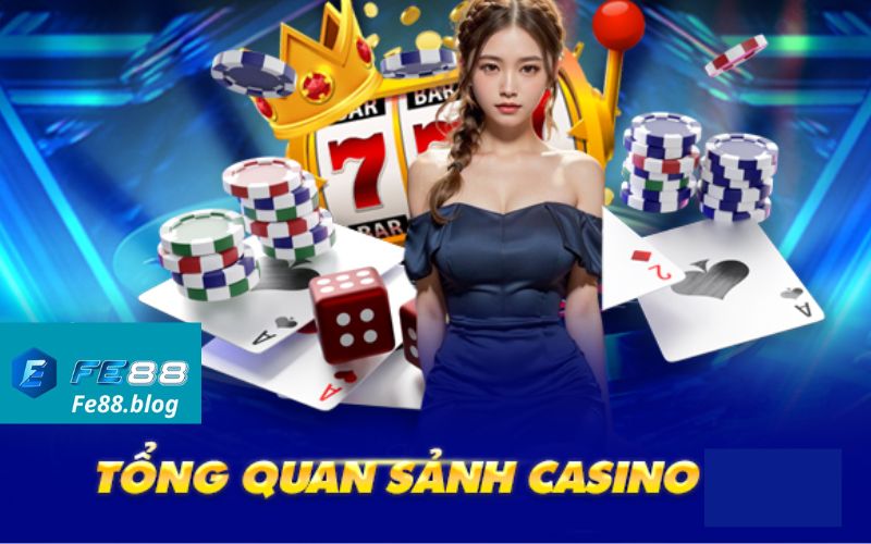 Sảnh casino vơi nhiều trò chơi hấp dẫn tại fe88